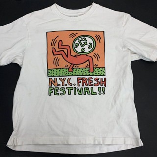  NEW Keith Haring Sprzny Uniqlo Size Medium Nyc Fresh Festival Clock T Shirt Vtg 90SS-5XL