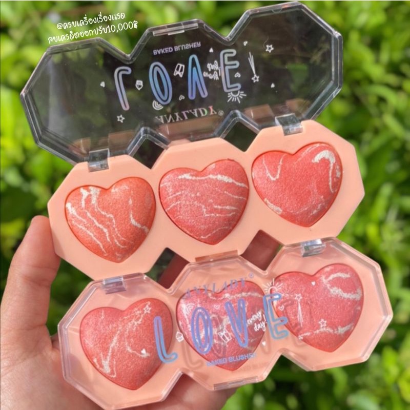 บลัชออน บลัชลูกพีช Anylady​ Peach Blusher​ 3 เฉดสี ปัดแก้ม ปัดแก้มหน้าเงา เนื้อชิ​มเมอร์​ ส้มอิฐ ส้มพีช สีสวย ติดทนนาน