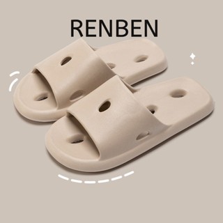 RENBEN รองเท้าแตะห้องน้ําภายในบ้านอาบน้ํากันลื่น cutouts คู่รองเท้าแตะบ้าน