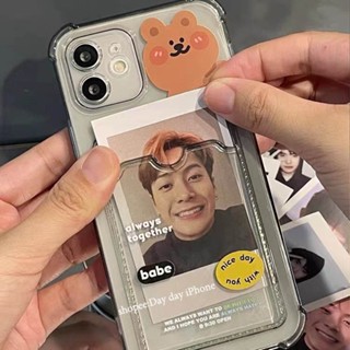 🔥🔥ซองใส่บัตรรูปถ่ายแบบใสสำหรับ iPhone 11 13Pro 14 12 13 Pro Max 14Pro 7 8 Plus X XR SE 2020 เคสไอโฟน11 คสซิลิโคนแบบใส