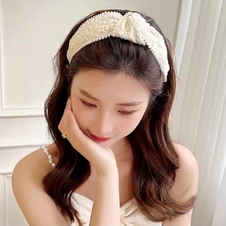 คาดผม ที่คาดผม คาดผมเกาหลี อเนกประสงค์ สีขาว สไตล์เกาหลี แฟชั่นสําหรับผู้หญิง