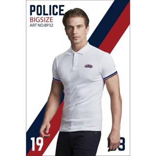 Police bodysize เสื้อยืด Polo ทรง Slim fit  พอดีตัว  ผุ้ชาย/ผู้หญิง ( BP32)