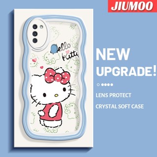 สําหรับ Samsung galaxy A11 M11 เคสการ์ตูนน่ารัก Hello Kitty สีใหม่ ลายมาการอง ขอบคลื่น นิ่ม ใส กันกระแทก เคสโทรศัพท์