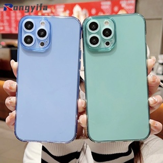 เคสโทรศัพท์มือถือแบบนิ่ม TPU ใส กันกระแทก กันรอยเลนส์กล้อง สีพื้น สําหรับ ใช้กับ Vivo V25 V25E Pro V23 V23E V21 V21E V20 4G 5G