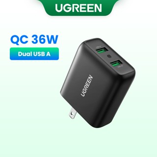 Ugreen อะแดปเตอร์ชาร์จโทรศัพท์มือถือ USB 3.0 36W QC3.0 สําหรับ compatible compatible for IPhone Samsung