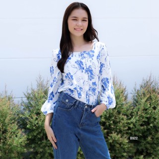 AMILA Blouse AM-B922 โคโม่ปริ้นท์ แขนยาว IGPU22-7