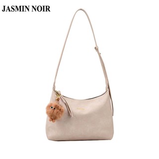 Jasmin NOIR กระเป๋าสะพายไหล่ กระเป๋าถือ หนัง PU เรียบง่าย สําหรับสตรี