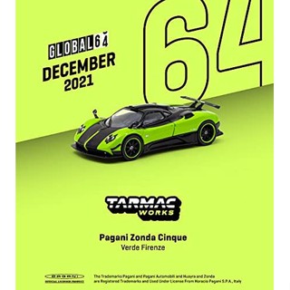 Tarmac Works 1/64 GLOBAL64 Zonda Cinque Verde Firenze