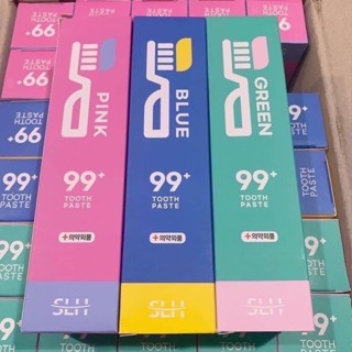 🇰🇷ยาสีฟันนำเข้าจากเกาหลีของแท้🔥🔥 SLH 99+치약 green pink blue toothpaste.  หลอดใหญ่ 120 g.