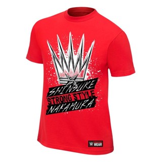 เสื้อยืดครอป [พร้อมส่ง] เสื้อยืดแขนสั้นลําลอง ผ้าฝ้าย 100% พิมพ์ลาย Shinsuke Nakamura King Of Strong พลัสไซซ์ ของขว