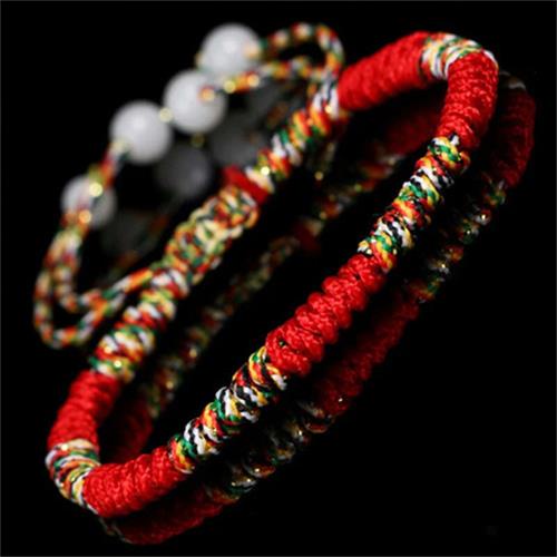 [Lover] สร้อยข้อมือ แฮนด์เมด สีแดง สําหรับการป้องกัน สร้อยข้อมือ โชคดี / เข็มกลัดหยกปลอม เพื่อความปลอดภัย กําไลนําโชค