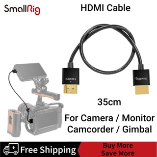 SmallRig Ultra HDMI Cable 35cm/1.15Ft SmallRig 4K Hyper Super Flexible Slim HDMI Cord High Speed Supports 3D 4K 60Hz Ethernet ARC Type-A Male to Male for Camera Camcorder Monitor Gimbal - 2956
