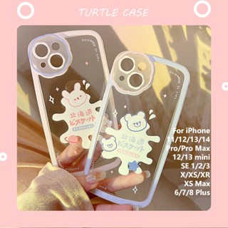 [พร้อมส่ง] เคสโทรศัพท์มือถือ ซิลิโคนนุ่ม ใส ลายการ์ตูนดอกไม้ สําหรับ iPhone 14 13 12 11 promax XS XR xsmax se2020 6 7 8plus mini