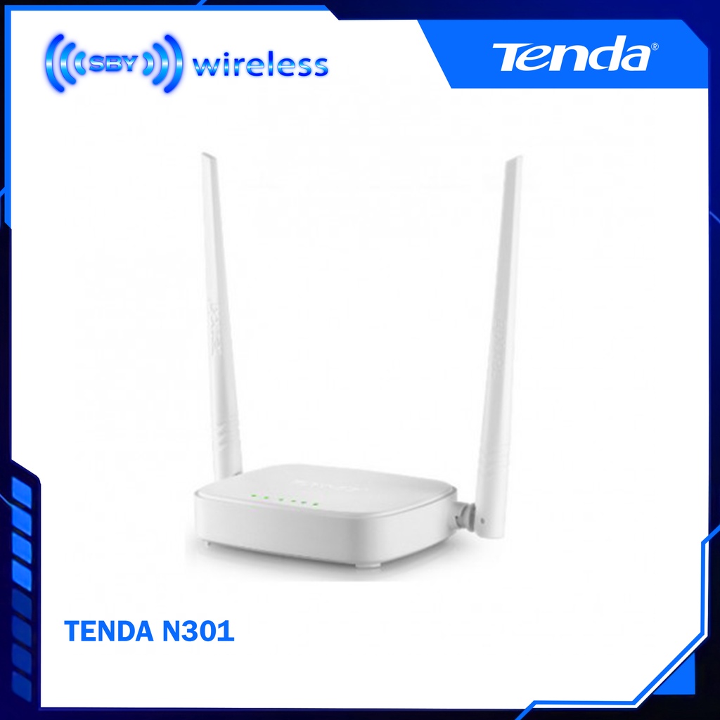 Tenda N301 เราเตอร์ไร้สายในร่ม N300 ติดตั้งง่าย 2 เสาอากาศ
