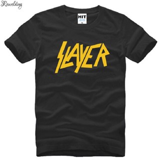 เสื้อยืดแขนสั้น ผ้าฝ้าย พิมพ์ลายตัวอักษร Metal Rock Slayer สไตล์ฮิปฮอป แฟชั่นฤดูร้อน สําหรับผู้ชาย