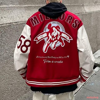 พร้อมส่ง🌹ใหม่ชุดเบสบอลปัก Retro American Jacket Hip Hop High Street Jacket