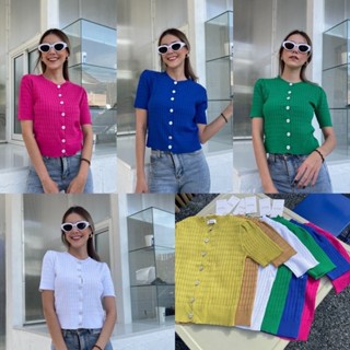 🔥SALE🔥เสื้อไหมพรมแต่งกระดุม 🌈 ป้าย Wynn 🌈