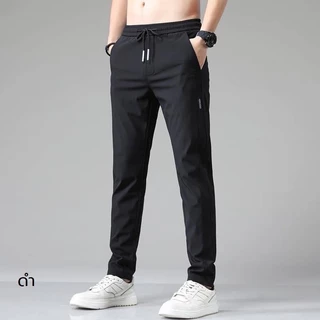 [มี code ส่งฟรี][พร้อมส่ง] กางเกงขายาวเข้ารูป เอวยางยืด ผ้านุ่ม ใส่สบาย [T001]