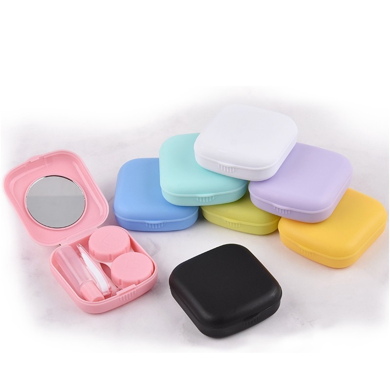 💛กล่องใส่คอนแทคเลนส์ มาการอง  กล่องเก็บคอนแทค ที่ใส่คอนแทคเลนส์ พร้อมอุปกรณ์ (Contact lens Box Set) 