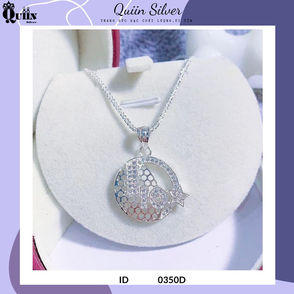 S925 Quiin Silver Chain/สร้อยคอ - วงกลม IO สําหรับผู้หญิง 0350D
