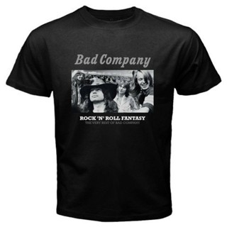 [COD] {พร้อมส่ง เสื้อยืดแขนสั้นลําลอง ผ้าฝ้าย 100% พิมพ์ลายโลโก้ Bad Company Rock Roll Fantasy พลัสไซซ์ ไซซ์ XS-6XL