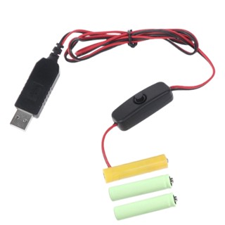 R* อะแดปเตอร์แบตเตอรี่ดัมมี่ 4 5V AAA USB แบบเปลี่ยน 3x1 5V AAA