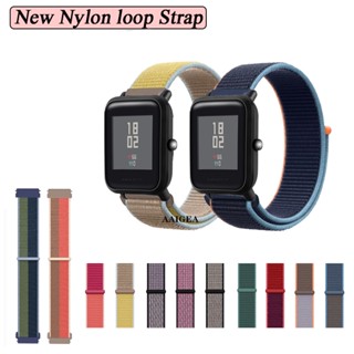 20mm สายรัดห่วงไนล่อนสำหรับ Huami Amazfit Bip Lite S U Bip 3 pro/ GTS 2 3 4 mini / GTR 42mm / Neo