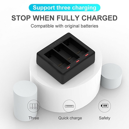 GoPro 12 / 11 / 10 / 9 Telesin Charger + Telesin Battery แท่นชาร์จ ที่ชาร์จ + แบตเตอร์รี่ ฟรีกล่องใส่แบต รับประกัน 1 ปี.
