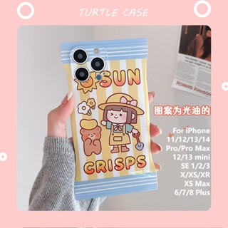 [พร้อมส่ง] เคสโทรศัพท์มือถือ ซิลิโคนใส ลายถุงขนมขบเคี้ยว น้ํามัน สําหรับ iPhone 14 13 12 11 PROMAX XS XR XSMAX SE2020 6 7 8PLUS MINI