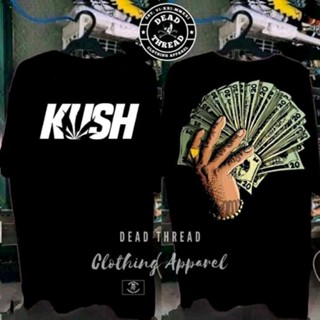 เสื้อยืดแขนสั้น ผ้าฝ้าย พิมพ์ลาย Kush สีดํา สไตล์ฮิปฮอป คลาสสิก สําหรับผู้ชาย