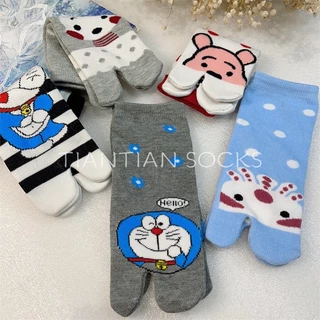TIAN TIAN T131 ถุงเท้าสองนิ้ว ผ้าฝ้าย ลายการ์ตูนน่ารัก แฟชั่นฤดูใบไม้ร่วง และฤดูหนาว สไตล์ญี่ปุ่น
