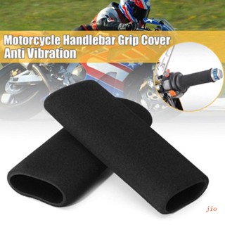 jio Pair Black Motorcycle Handle Bar Grips Cover Soft Sponge Slip-on Foam Anti-slip