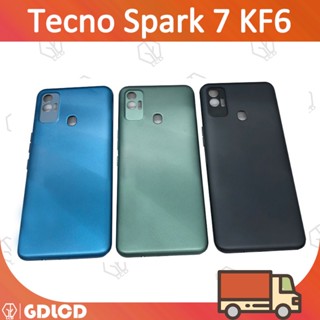 Tecno Spark 7 KF6 ฝาครอบแบตเตอรี่ด้านหลัง อะไหล่ซ่อมเคสประตู