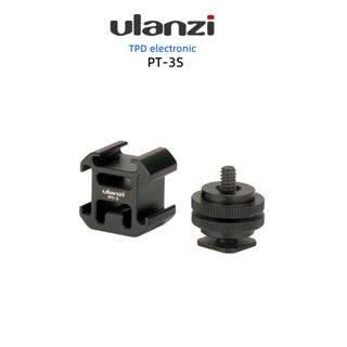 Ulanzi PT-3S for Canon Nikon Pentax DSLR Cameras for Mic Monitor LED Video Light 3 Cold Shoe On-Camera Mount Adapter