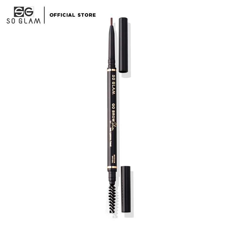 BUY 1 GET 1 FREE So Glam Go Brow Slim Slim Eyebrow Pencil 03 Medium Brown ดินสอเขียนคิ้วสลิม