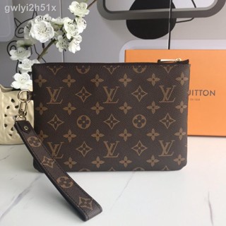 ♂◕[With Box] Lv 2022 Mens Clutch Simple Printed Embroidery M63447 Size: 16x23x0.3cm