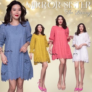 Code : 21014.2 เดรสลูดไม้ เดรสสีขาว เดรสใส่ไปงาน งานป้าย Mirrorsister