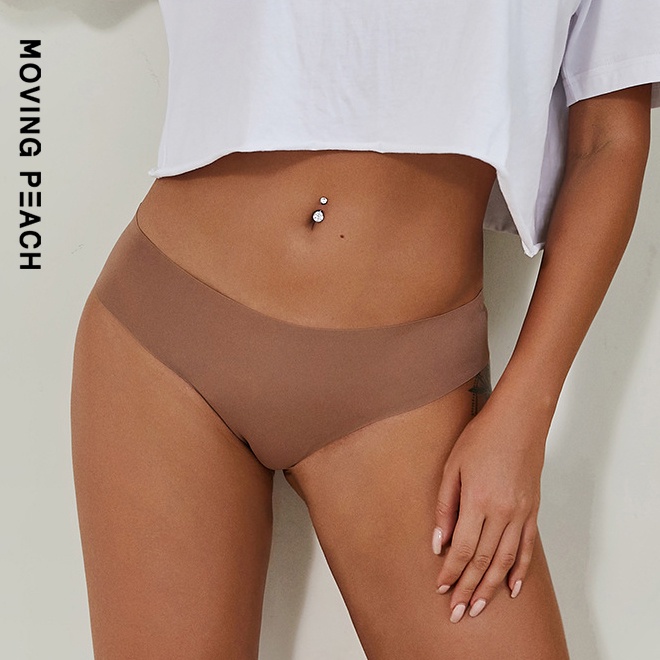 MOVING PEACH กางเกงชั้นใน ผ้าเรยอน ไร้รอยต่อ สําหรับผู้หญิง S-XL