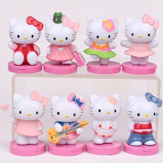 ของเล่นตุ๊กตา Hello Kitty สร้างสรรค์ สําหรับตกแต่งเค้ก DIY จํานวน 8 ชิ้น