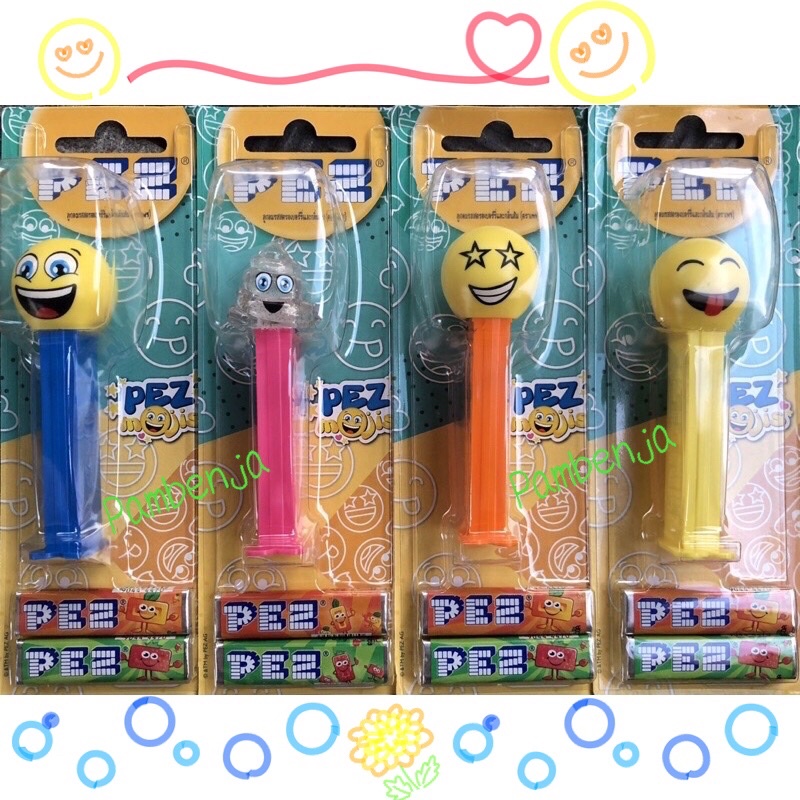 PEZ เพซลูกอมรสผลไม้ พร้อมการ์ตูนหัวโต ลาย mojis ลูกอมหมดอายุแล้ว