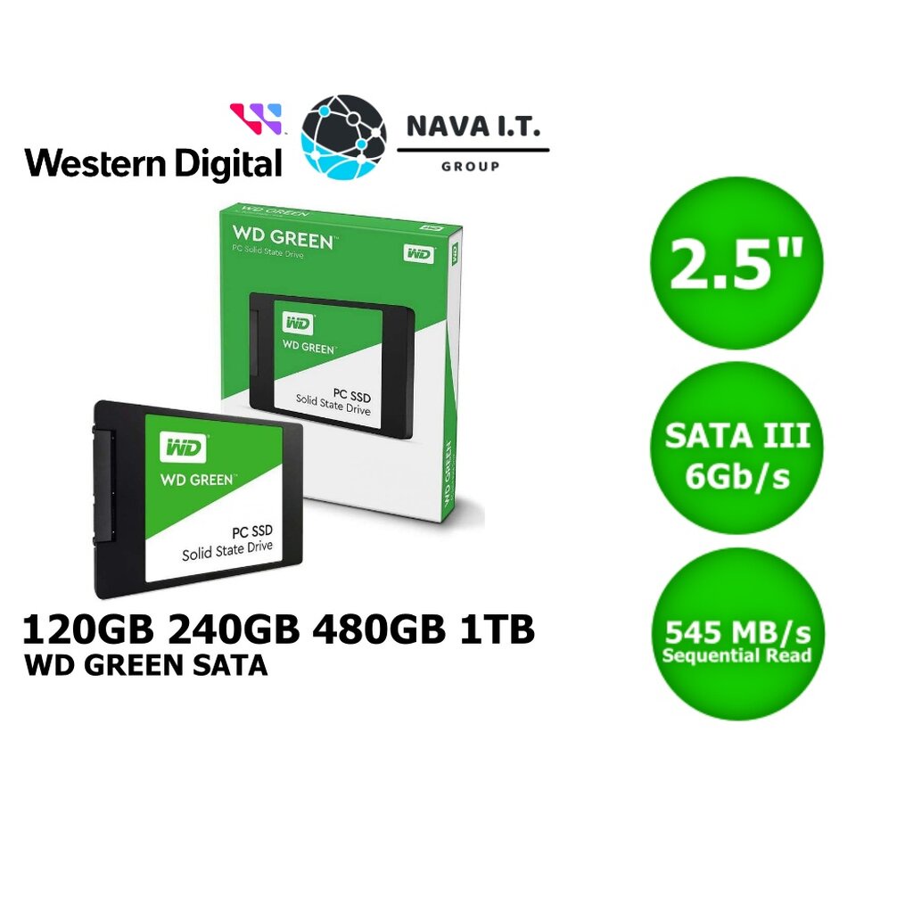 WD SSD SATA 2.5 WD GREEN 120GB 240GB 480GB 1TB