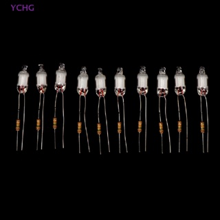 Ychg ใหม่ หลอดไฟนีออน ขนาดเล็ก 6*13 มม. 10 ชิ้น พร้อมตัวต้านทาน 220V สีแดง น้ําเงิน เขียว