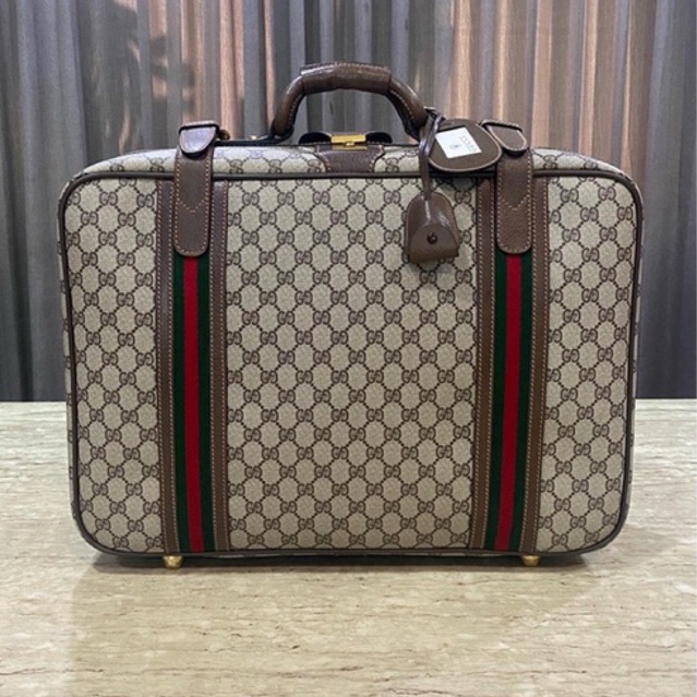 Rare!!! Gucci Monogram Supreme GG Suitcase Trunk Luggage ของแท้ กระเป๋าเดินทาง กุชชี่ มือสอง กระเป๋าแบรนด์เนม