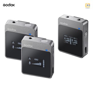 Godox MoveLink M2 ระบบไมโครโฟนไร้สาย 2.4G (ตัวส่งสัญญาณ 2 ชิ้น ตัวรับสัญญาณ 1 ชิ้น) ระยะไกล 50 เมตร แบตเตอรี่ในตัว พร้อมเคสชาร์จ ไมโครโฟนลาวาเลียร์รอบทิศทาง 3.