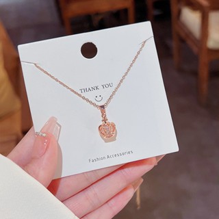 necklace สร้อยคอจี้มงราชา ประดับเพรช สร้อยคอ สินค้ามีพร้อมส่ง