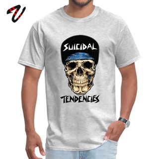 เสื้อยืดคอกลม แขนสั้น พิมพ์ลายหัวกะโหลก Suicidal Tendencies สําหรับผู้ชาย