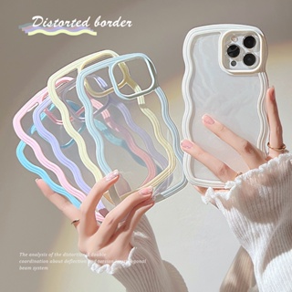 2 อิน 1 เวฟ แคนดี้ ซอฟท์ เคลียร์ สำหรับ เคสไอโฟน 11 12 13 14 Pro Max For iPhone 7plus 8plus Case โทรศัพท์มือถือกรณี