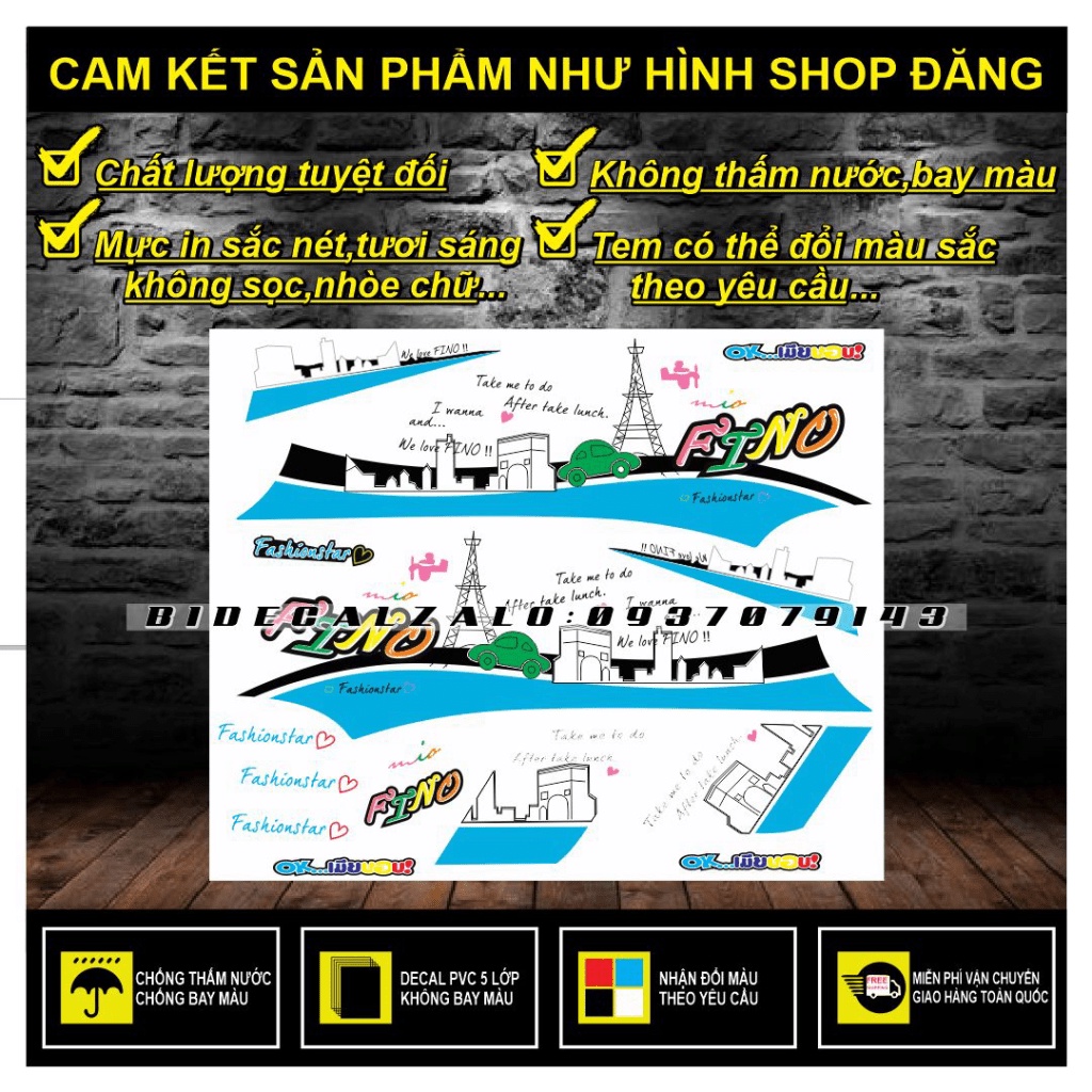 MIO CLASSCIO FINO THAI REMOVABLE STICKER สติ๊กเกอร์ติดรถสีขาว - BI DECAL