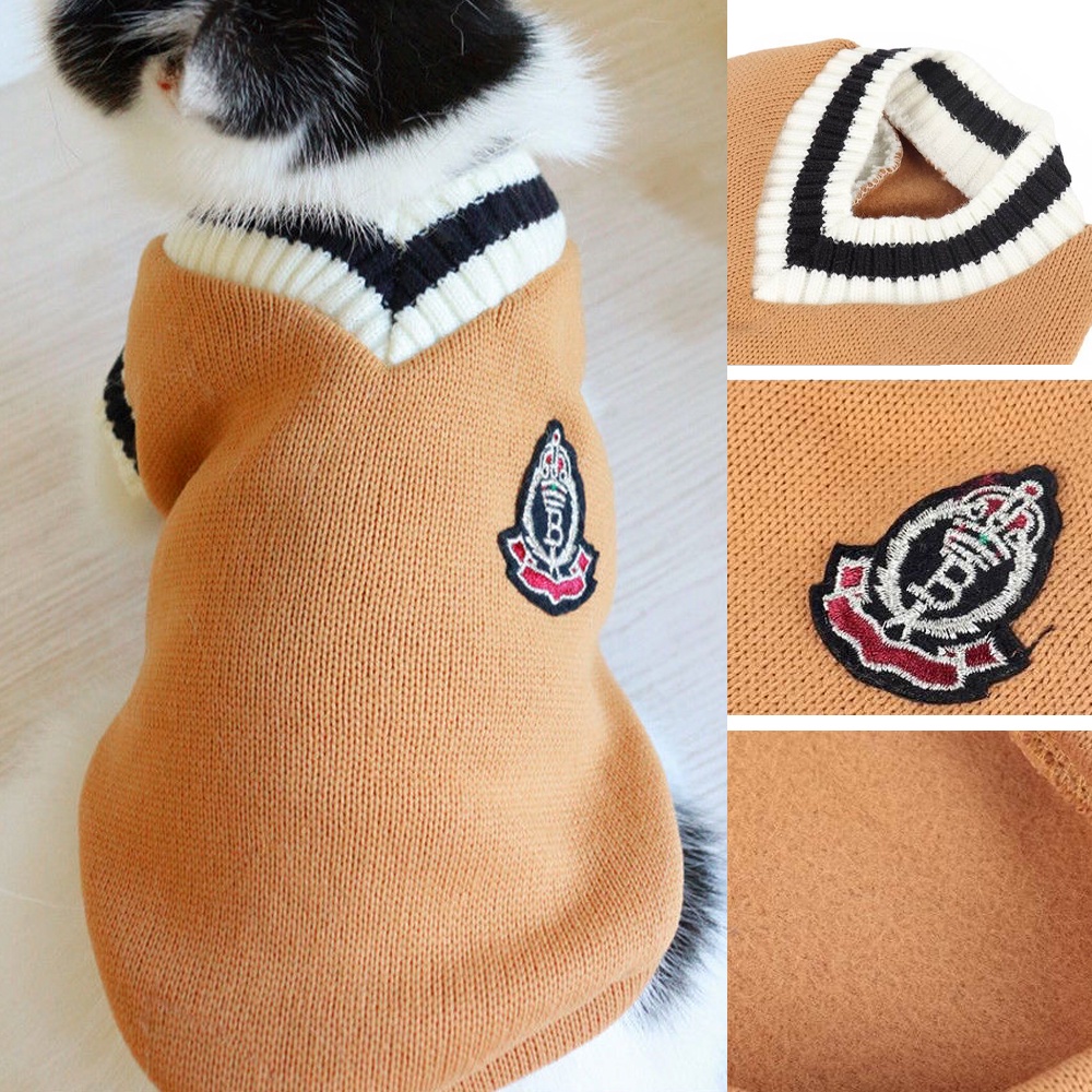 มีไซส์ใหญ่พิเศษ เสื้อไหมถัก สไตล์นักเรียนญี่ปุ่น น่ารัก ผ้านิ่ม for pet สุนัข หมา แมว M