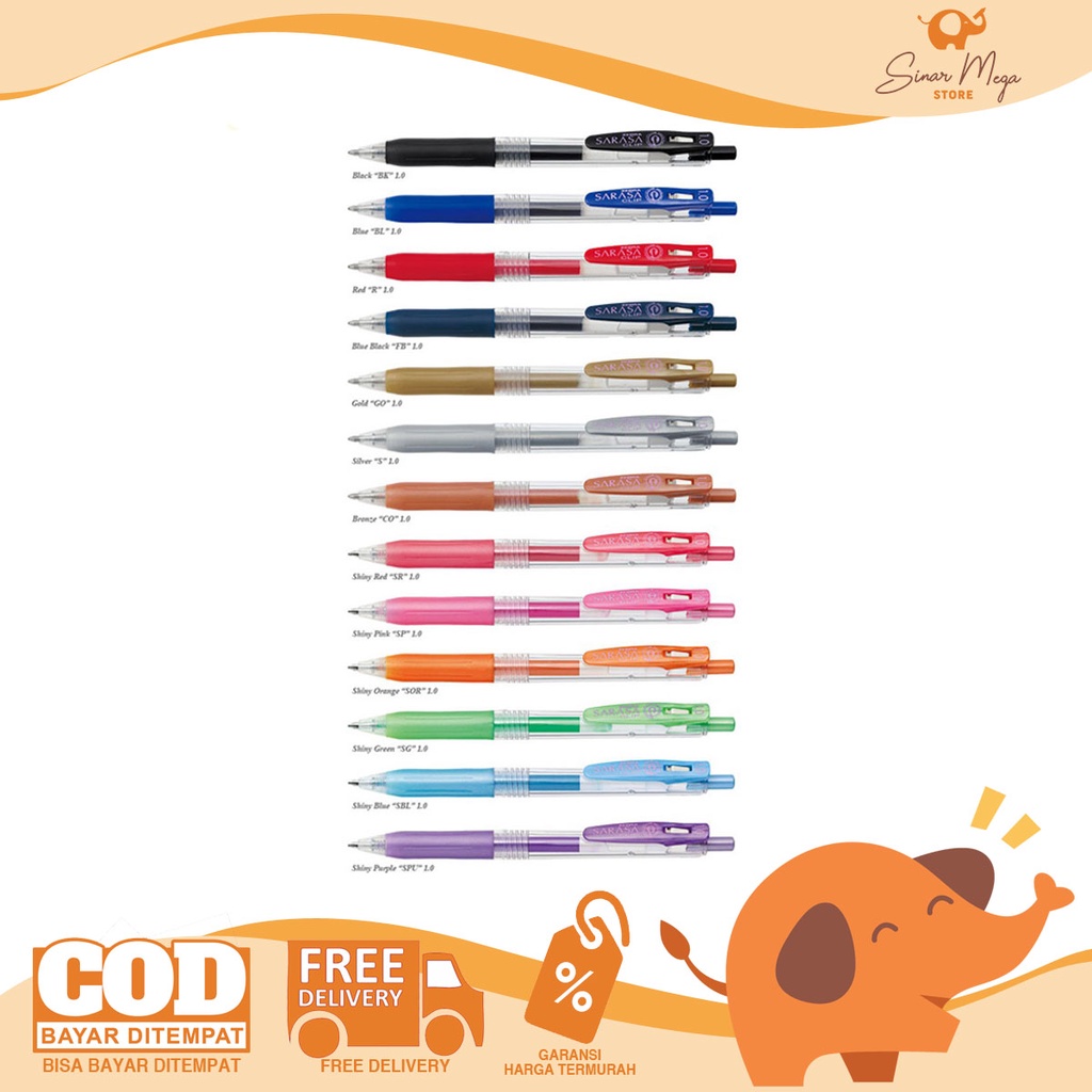 ปากกาหมึกเจล Zebra Sarasa Clip 1.0mm